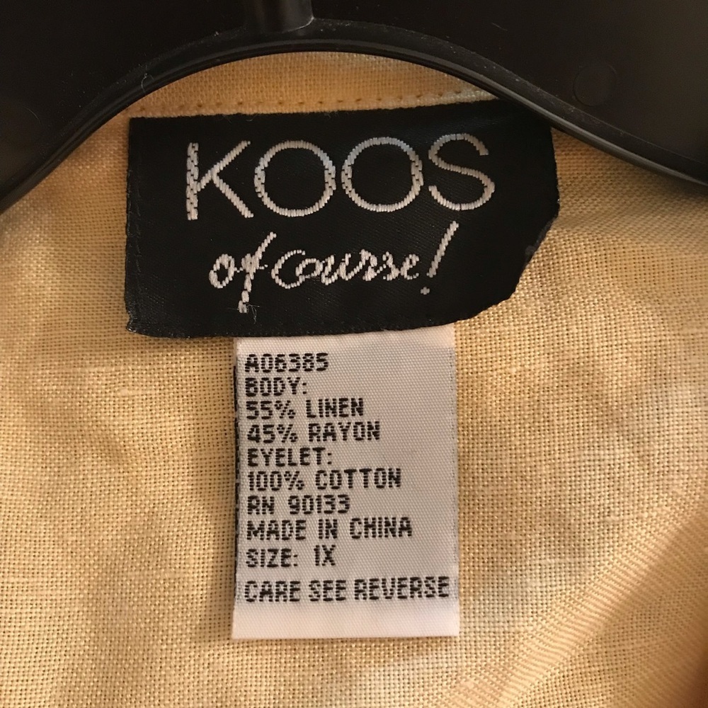 Koos Of Course Eyelet Collared Trim Linen Blend Blouse - Picture 4 of 4